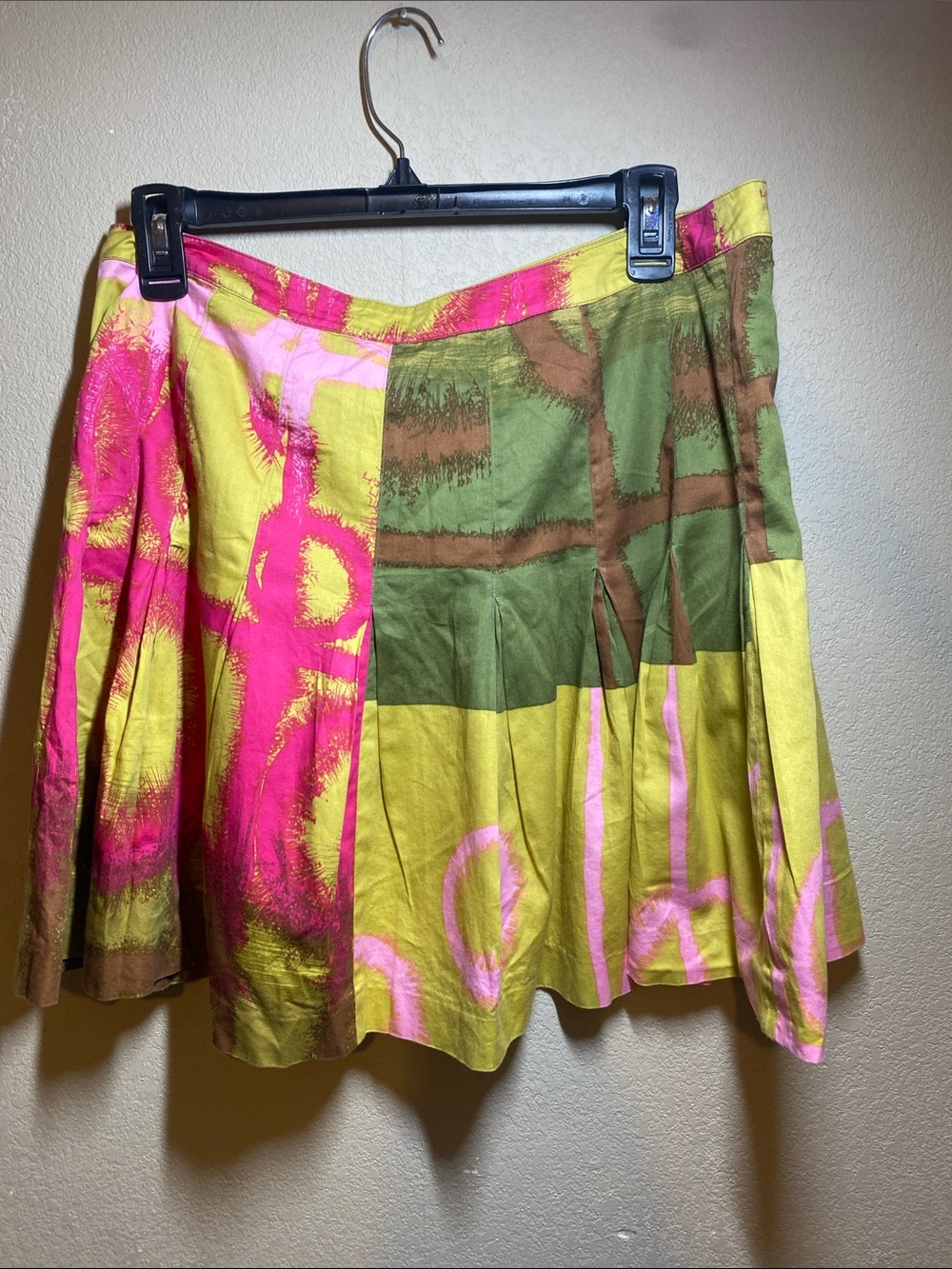 Abstract Print Circle Skirt in Yellow, Pink & Green - Picture 5 of 5